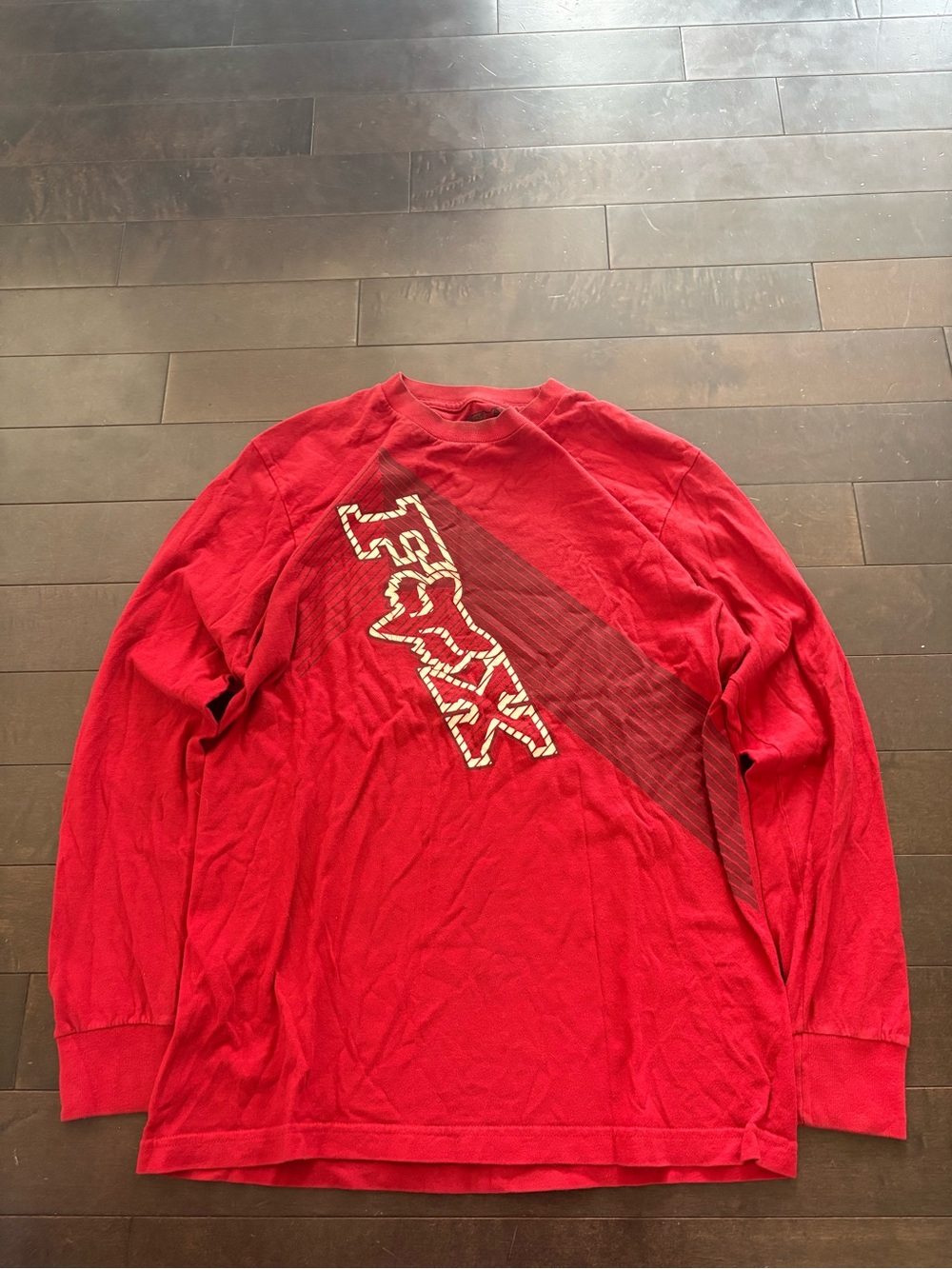 Fox Red Long-Sleeve Diagonal Logo Tee